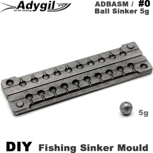 Adygil DIY Fishing Ball Sinker Mould ADBASM/#0 Ball Sinker 5g 10 Cavities