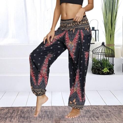 Harem Pants Womens Ladies Casual Summer Loose Trousers Штаны Female Baggy Boho Aladdin Print Casual Fashion Yoga Pants 2021