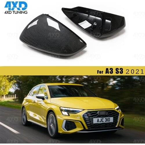 A3 2021 Mirror Cover For Audi 8V S3 New Carbon Fiber RearView Mirror Cover With Lane Side Assist Replacement Car Accessories