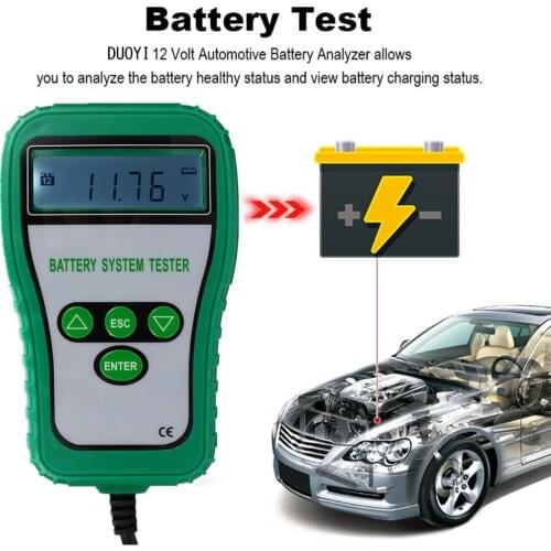 12V LCD Digital Battery Tester Analyzer Tester Cranking Amps Battery Alternator Battery System Resistance Voltage Life Analysis