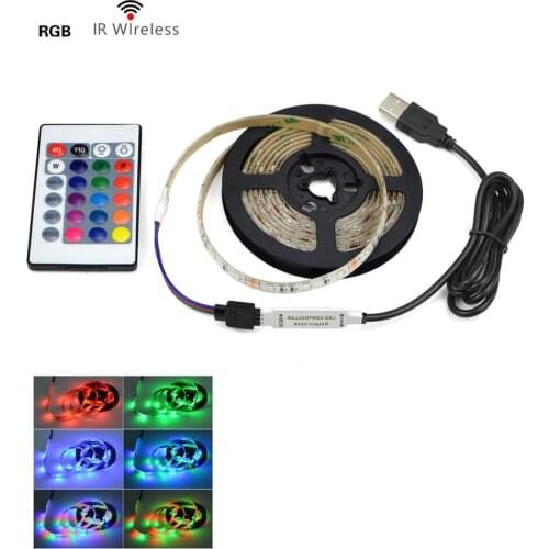 DC 5V USB 2835 LED RGB Strip lamp RGB Book light Bulb TV Background Decor Lighting Ribbon desk decor tape Strings 1M 2M 3M 4M 5M