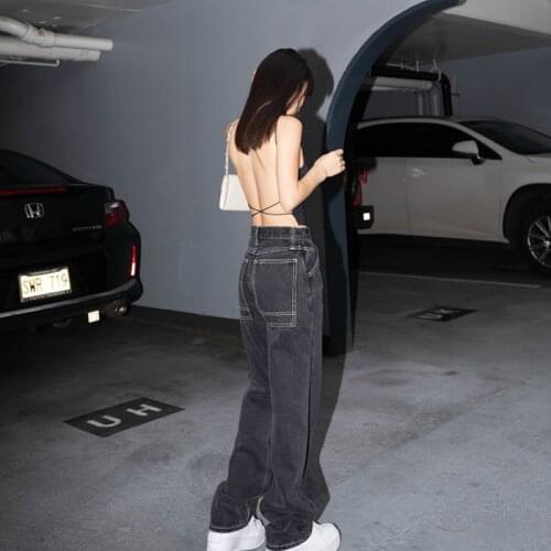 Jeans 2020 New Washed Retro High Waist Straight Overalls Slim Long Loose Wide Leg Jeans Women Fashion sexy high waist jeans