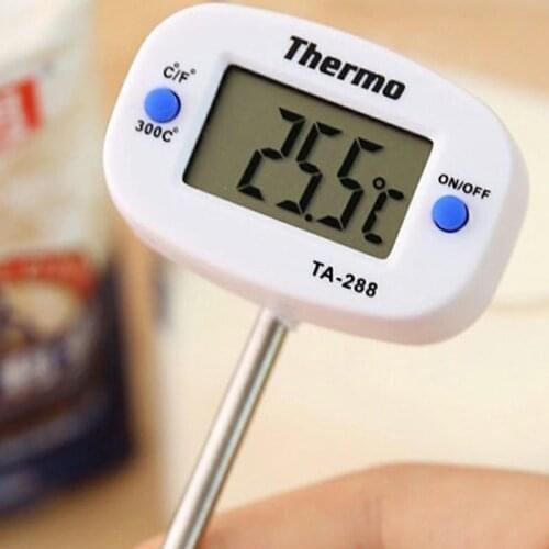 Stainless Steel Needle Food Thermometer Hot Drink Oil Milk BBQ Thermometer Digital Cooking Baking Temperature Measuring Tool