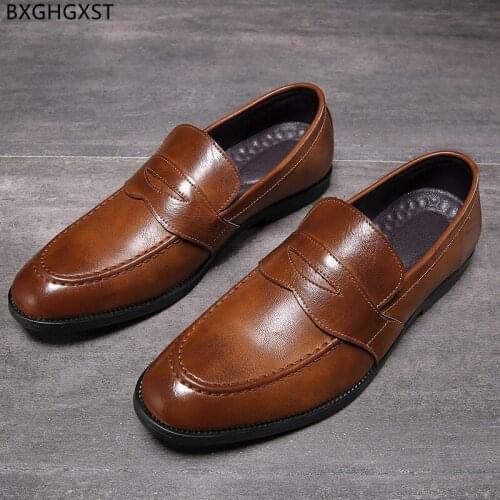 Italian Brown Dress Shoes Men Black Mens Loafers Shoes Luxury Designer Party Shoes for Man 2021 Chaussure Homme Zapatos Hombre