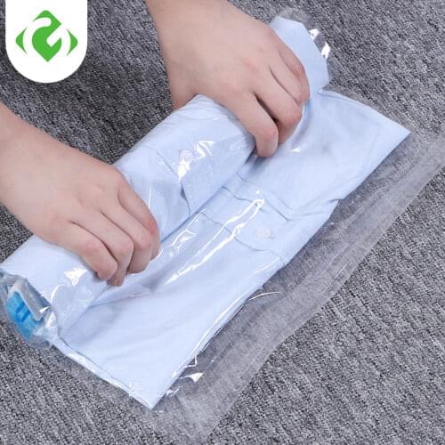 1 pcs Hand Rolling Compression Vacuum Bag Border Foldable Compressed Home Clothes Plastic Storage Bag Space Saving Seal Bags