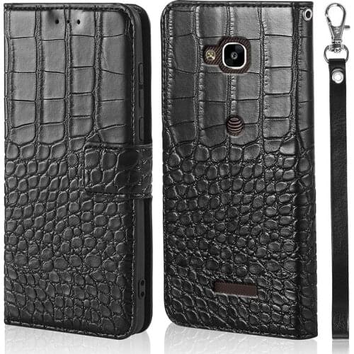 Leather Case For LG X Venture Fundas Crocodile skin Wallet Card Holder Stand Book Cover LG X Calibur V9 H700 Coque With Strap
