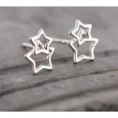 Personality Three Consecutive Five-pointed Star Prevent Allergy Earrings Funny Womens Fashion Jewelry Birthday Gifts