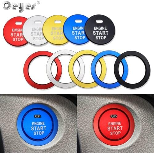 Ceyes Car Styling Auto Start Stop Engine Ignition Push Button Interior Accessories Rings Case For Toyota C HR Yaris Prius Covers