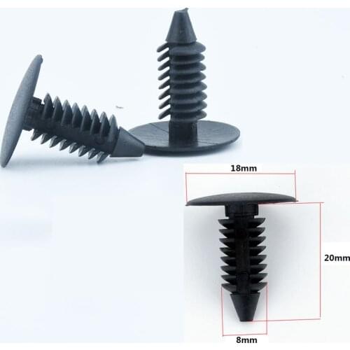 20/50Pcs Auto Fastener Fit 8mm Hole Nylon Car Clips Fender Bumper Shield Retainer Plastic Rivet for GM Ford Chrysler Automobile