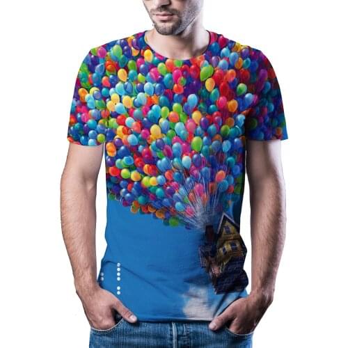 New youth leisure and vacation fashion T-shirt in summer 2020 3D printed quick drying T-shirt