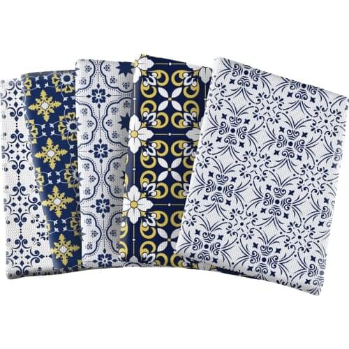 New Blue and White Porcelain Printed Bullet Textured Liverpool Patchwork Tissue Kids home textile 50*145cm