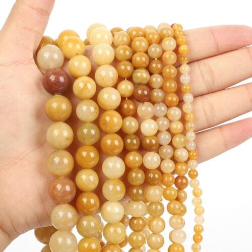 Natural Stone Old Topaz Charm Round Loose Beads For Jewelry Making Needlework Bracelet Diy Strand 4-12MM
