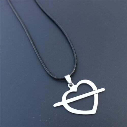 Stainless Steel An Arrow Through The Heart Necklace For Lovers Jewelry