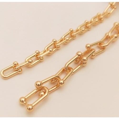 Plated True Gold Necklace U Shape Bracelet Necklace Link Chains DIY Jewelry Making Accessories Jewellery Findings