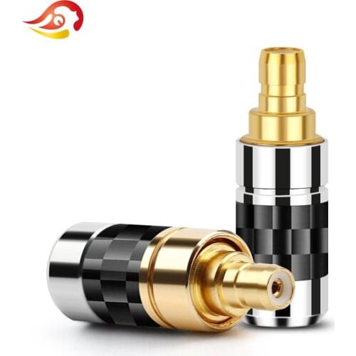QYFANG Aluminum Alloy Earphone Plug Carbon Fiber 1690TI Pin Audio Jack Wire Connector Metal Adapter For IE400PRO IE500 Headphone