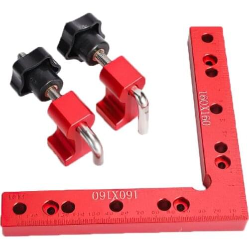 Woodworking Adjustable Corner Clamping Ruler Aluminium Alloy 90 Degree Right Angle Clamps Auxiliary Fixture Positioner Clips