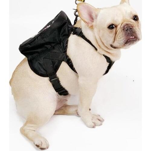 French Bulldog Self Backpack Harness Dog School Bag Harness for Pug Pet Accessorios PDZL07