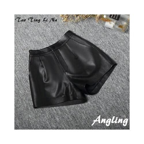 Top brand Fashion 2020 New Genuine Real Sheep Leather Shorts J4 high quality