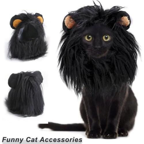 Funny Plush Lion Headgear for Kitten Cute Soft Pet Product for Small Dogs Cosplay Party Cat Clothing Headdress Play Dropshipping