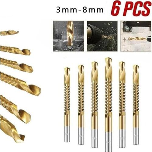 Round Shank Titanium Coating HSS Countersink Drill Bit Carpentry Chamfer Boring Woodworking Tool With Hex L-wrench