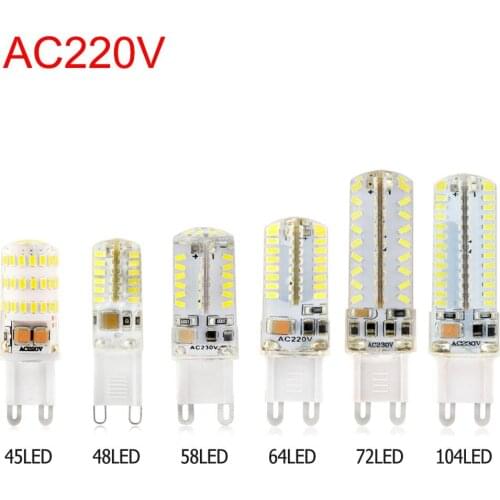 Led G9 AC220V Ultra Bright halogen lamp replace Spotlight 6/7/9W Warm Cool White Crystal Chandelier light Replace 3014 Led Corn