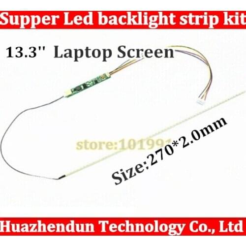 NEW 1pcs 270mm Adjustable brightness led backlight strip kit,13.3inch laptop ccfl lcd to led FREE SHIPPING