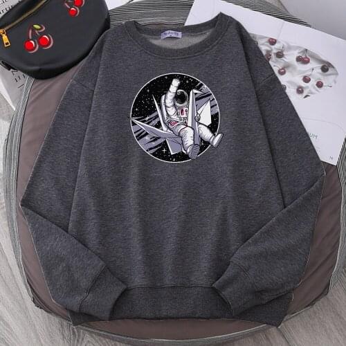 Beyond Folding Astronaut Print Sweatshirts Mens Personality Fashion Pullover Fleece Street Hoodies Hip Hop Casual Male Hoodie