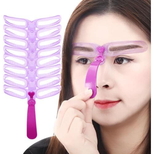 1pcs DIY Eyebrow Shaper 8 In1 Reusable Grooming Eyebrow Shape Defining Stencils Brow Template Makeup Tools Kit Accessories