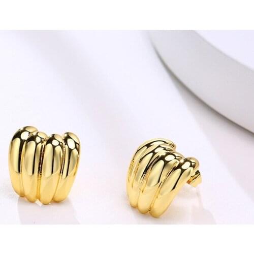 2021 New Chunky Hoops Earring for Women Ins Style Lightweight Open Chic Earrings