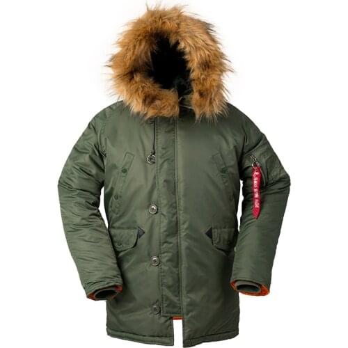 2020 Winter N3B Puffer Jacket Men Long Canada Coat Military Fur Hood Warm Trench Camouflage Tactical Bomber Army Korean Parka