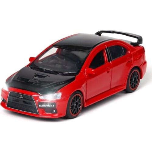 1: 32 Simulation Wing God Evo Alloy Toy Car Model Ornaments Childrens Birthday Christmas New Year Gift Red