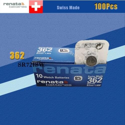 100pc renata Silver Oxide Watch Battery 362 SR721SW 721 1.55V 100% original brand renata 362 renata721 battery