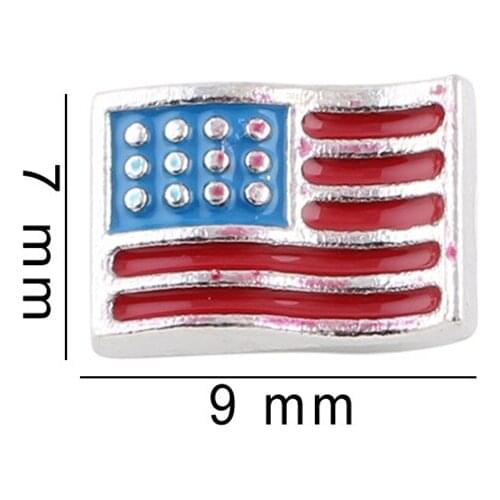 20Pcs/lot Flag Floating Charms Hand-made DIY for Glass Lockets