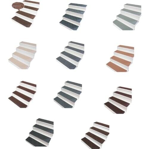 7Pcs Solid Color Stair Treads Plush Carpet Self-Adhesive Non-Slip Step Rug Pad