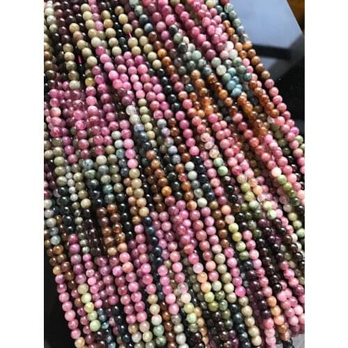 Wholesale AAA Tourmaline 100% Natural stone Beads For Jewelry Making for Beadwork DIY Bracelet, Necklace 3mm 4mm 5mm 6mm