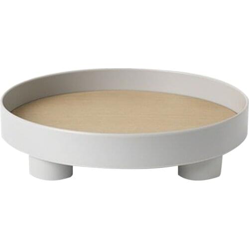 Nordic Wooden Round StorageTray Tableware White Plates for Food Fruit Wedding Kitchen Serving Tray Decorative Bowl Home