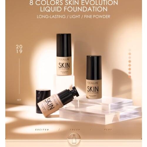 FOCALLURE 8 Colors Liquid Foundation Whitening Concealer Moisturizing Long-lasting Oil Control Natural Foundation Makeup TSLM1