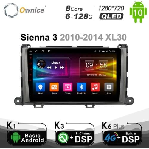 6G+128G Ownice 9'' Headunit Car PC Octa Core Android 10.0 DVD GPS Navi for TOYOTA Sienna 3 2011 2012 2013 2014 DSP 4G LTE SPDIF