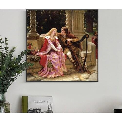Tristan and Isolde By Leighton Canvas Prints Paintings Wall Art Classic Posters Pictures For Living Room Home Decoration Cuadros