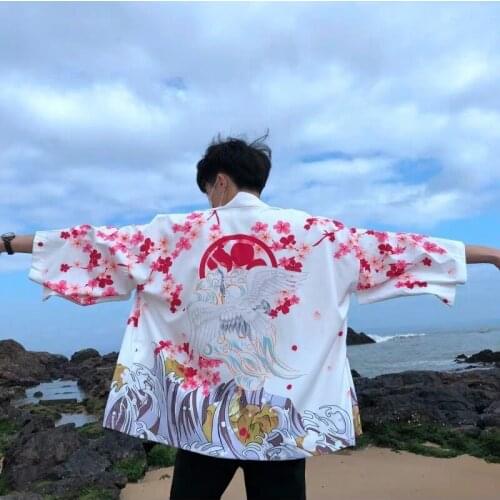 Kimono Cardigan Men Haori Kimonos Karate Samurai Costume Kimono Japones Traditional Japanese Mens Clothing Male Yukata FF2562