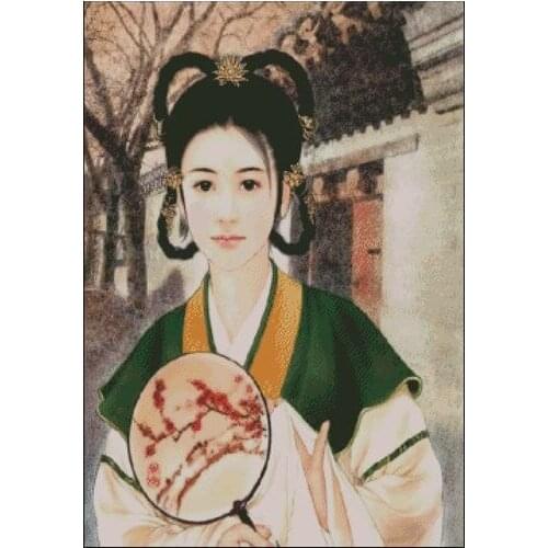 Classical beauty, Graceful Girl Cross Stitch Kits Needlework 14CT Unprinted Embroidered Top Quality DIY Handmade Decoration