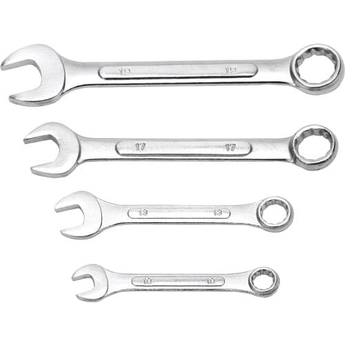 DIYWORK Combination Wrench 10mm 13mm 17mm 19mm Ratchet Handle Hand Tools Stainless Steel Portable Reversible