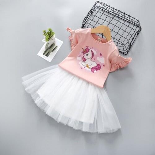 Children Clothing Set 2020 Summer Girls Clothes T-shirt+ Skirt Outfit 2pcs Kids Clothes For Girls Sport Suit Easter Costume