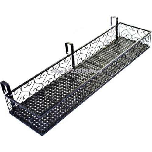 Wrought iron balcony railing hanging flower rack multi-layer meat flower pot rack hanging indoor flower shelf rack decoration Eu