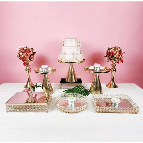3pcs-9pcs Round Metal Cake Stands | Cupcake Display Perfect for Weddings, Tea Parties, Birthday Parties and Celebrations