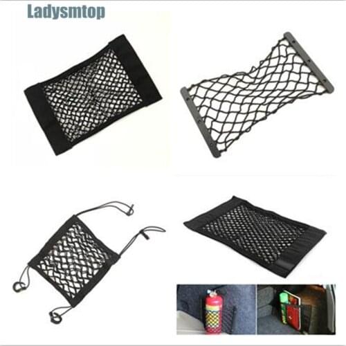 Ladysmtop Car Styling New Car Back Rear Trunk Seat Elastic String Net Mesh Storage Bag Pocket Cage Fire Extinguisher Bags