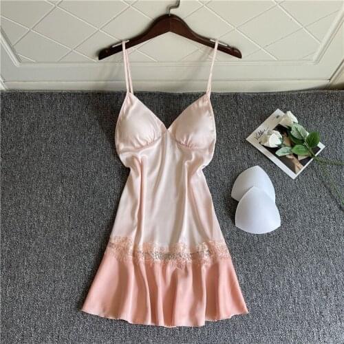 Summer Cute Sexy Rayon Nightgown Sleeveless Casual Silk Sleepwear Nightdress Home Dressing Gown