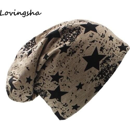 LOVINGSHA Ring Design Five-pointed star Winter Men Women Hip-Hop Caps Beanie Hat Unisex Warm Plain Skullies Hats A-41