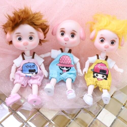 DREAM FAIRY BJD joint body cute pig ob11 mini doll with clothes shoes 15cm toy DODO DOLL
