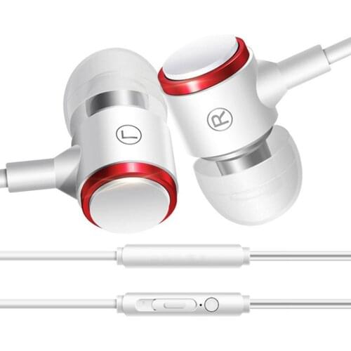 Multifunctional In-ear Headphones White In-ear Wired Metal Heavy Bass Headphones Portable Sports Headphones